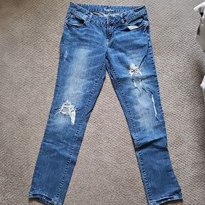 Guess Blue Distressed Skinny Jeans